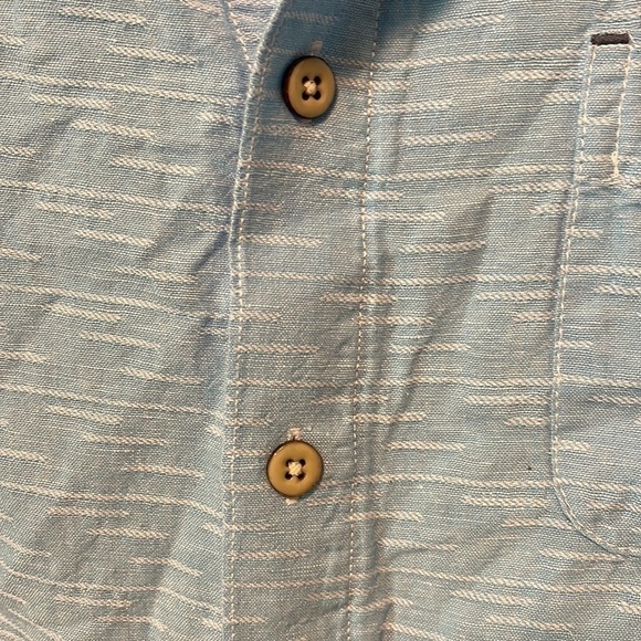 CARIBBEAN Short Sleeve Button Up Linen Cotton Blend Blue Size XL - Picture 3 of 5
